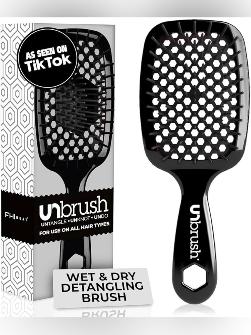 Wet & Dry Detangling Brush — Black